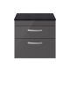 600mm Wall Hung Cabinet With Sparkling Black Worktop - Nuie ATH078LSB Gloss Grey, Grey colour ,image 1