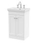 500mm Floor Standing 2-Door Vanity & Basin 3TH - Nuie CLC123B White, White colour ,image 1