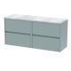 1200mm Wall Hung 4-Drawer Unit & Laminate Worktop - Nuie HAV2304LBG2 Grey, Grey colour ,image 1