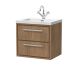 600mm Wall Hung 2-Drawer Vanity with Basin - 1 Tap Hole - Hudson Reed LIL2724L Oak, Oak colour ,image 1