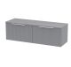 1200mm Wall Hung 2 Drawer Vanity & Worktop - Hudson Reed DFF294W2 Grey, Grey colour ,image 1