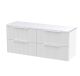 1200 Wall Hung 4-Drawer Vanity & Laminate Worktop - Hudson Reed DFF193LSW2 White, White colour ,image 1
