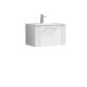 600mm Wall Hung Single Drawer Vanity & Basin 2 - Nuie DPF194B White, White colour ,image 1