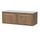 1200mm Wall Hung Single Drawer Vanity with Marble Worktop - Hudson Reed LIL2722GMT2 Oak, Oak colour ,image 1