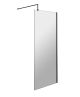 800mm Wetroom Screen With Black Support Bar - Hudson Reed WRSBP80 Matt Black, Black colour ,image 1