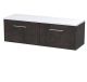 1200 Wall Hung 2-Drawer Vanity & Laminate Worktop - Hudson Reed JNU2622LSW2 Brown, Brown colour ,image 1