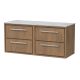 1200mm Wall Hung 4-Drawer Vanity with Marble Worktop - Hudson Reed LIL2724GMT2 Oak, Oak colour ,image 1