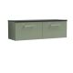 1200mm Wall Hung 2-Drawer Vanity & Laminate Worktop - Nuie ARN822LSB2 Green, Green colour ,image 1