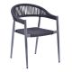 Rope Weave 770 x 560 Arm Chair - Half Back Woven Seat - Neutral