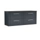 1200 Wall Hung 4-Drawer Vanity & Laminate Worktop - Nuie DPF1493LSB2 Black, Black colour ,image 1