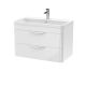 800mm Wall Hung Vanity & Polymarble Basin - Nuie FPA005 Gloss White, White colour ,image 1