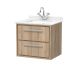 600mm Wall Hung 2-Drawer Vanity with Marble Worktop Basin - Hudson Reed LIL3024WS1 Oak, Oak colour ,image 1