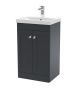 500mm Floor Standing 2 Door Vanity & Basin 3 - Nuie CLC1423E Black, Black colour ,image 1