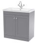 800mm Floor Standing 2-Door Vanity with Basin - 1 Tap Hole - Nuie CLC226L Grey, Grey colour ,image 1