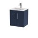 500mm Wall Hung 2-Door Vanity & Basin 2 - Hudson Reed JNU2921B Blue, Blue colour ,image 1