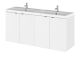 1200mm Vanity Unit & Double Basin - Hudson Reed CBI133 Gloss White, White colour ,image 1