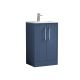 500mm Floor Standing 2 Door Vanity & Basin 2 - Nuie DPF323B Blue, Blue colour ,image 1