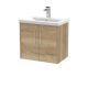 600mm Wall Hung 2 Door Vanity & Basin 1 - Hudson Reed JNU1823A Oak, Oak colour ,image 1