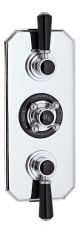 Triple Concealed Shower Valve With Diverter - Hudson Reed BTSVT005 Chrome, Black/Chrome colour ,image 1
