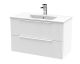 800mm Wall Hung 2 Drawer Vanity & Basin 2 - Hudson Reed DFF195B White, White colour ,image 1