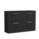 1200mm Floor Standing 4 Drawer Vanity & Worktop - Nuie ARN633W2 Black, Black colour ,image 1