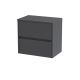 600mm Wall Hung 2 Drawer Unit & Worktop - Nuie HAV2204W Grey, Grey colour ,image 1