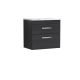 600 Wall Hung 2-Drawer Unit & Laminate Worktop - Nuie ATH047LCM Black, Black colour ,image 1
