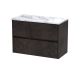 800 Wall Hung 2-Drawer Unit & Laminate Worktop - Nuie HAV2606LCM Brown, Brown colour ,image 1