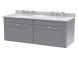 1200mm Wall Hung 2 Drawer Vanity & Marble Top - Nuie CLC294GR6 Grey, Grey colour ,image 1