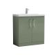 800mm Floor Standing 2 Door Vanity & Basin 3 - Nuie ARN805D Green, Green colour ,image 1