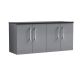 1200mm Wall Hung 4-Door Vanity & Laminate Worktop - Nuie ARN2223LSB2 Grey, Grey colour ,image 1