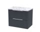 600 Wall Hung 2-Drawer Vanity & Laminate Worktop - Hudson Reed DFF1493LCM Black, Black colour ,image 1