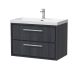 800mm Wall Hung 2-Drawer Vanity with Basin - 1 Tap Hole - Hudson Reed LIL2226E Grey, Grey colour ,image 1