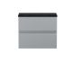600mm Wall Hung 2-Drawer Vanity Unit & Laminate Worktop - Hudson Reed URB204LSB Satin Grey, Grey colour ,image 1