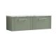 1200 Wall Hung 2-Drawer Vanity & Laminate Worktop - Nuie DPF894LCM2 Green, Green colour ,image 1