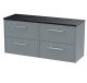 1200 Wall Hung 4-Drawer Vanity & Laminate Worktop - Hudson Reed JNU2324LSB2 Grey, Grey colour ,image 1