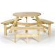 LeisureBench Brentwood 6 Seat Wooden Picnic Table - Green/Brown - FSC Mix Credit