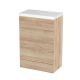 600mm WC Unit & Polymarble Top - Hudson Reed CBI3020 Oak, Oak colour ,image 1