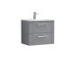 600mm Wall Hung 2 Drawer Vanity & Basin 2 - Nuie DPF293B Grey, Grey colour ,image 1