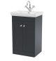 500mm Floor Standing 2-Door Vanity & Basin 1TH - Nuie CLC1423A Black, Black colour ,image 1