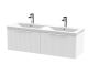 1200mm Wall Hung 2 Drawer Vanity & Double Basin - Hudson Reed DFF194F White, White colour ,image 1