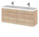 1200mm WH 4-Door Vanity & Double Basin - Hudson Reed CBI3033 Oak, Oak colour ,image 1