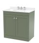 800mm Floor Standing 2 Door Vanity & Marble Top 3TH - Nuie CLC826WR3 Green, Green colour ,image 1