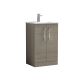 500mm Floor Standing 2 Door Vanity & Basin 2 - Nuie ARN2501B Oak, Oak colour ,image 1
