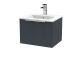 500mm Wall Hung Single Drawer Vanity & Basin 2 - Hudson Reed DFF1491B Black, Black colour ,image 1