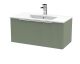 800mm Wall Hung Single Drawer Vanity & Basin 2 - Hudson Reed DFF896B Green, Green colour ,image 1