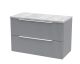 800mm Wall Hung 2 Drawer Vanity & Laminate Top - Hudson Reed DFF295LBG Grey, Grey colour ,image 1