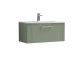 800mm Wall Hung Single Drawer Vanity & Basin 4 - Nuie DPF896G Green, Green colour ,image 1