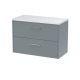 800mm Wall Hung 2 Drawer Vanity & Laminate Top - Hudson Reed JNU2326LSW Grey, Grey colour ,image 1