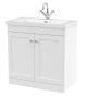800mm Floor Standing 2-Door Vanity with Basin - 1 Tap Hole - Nuie CLC126L White, White colour ,image 1